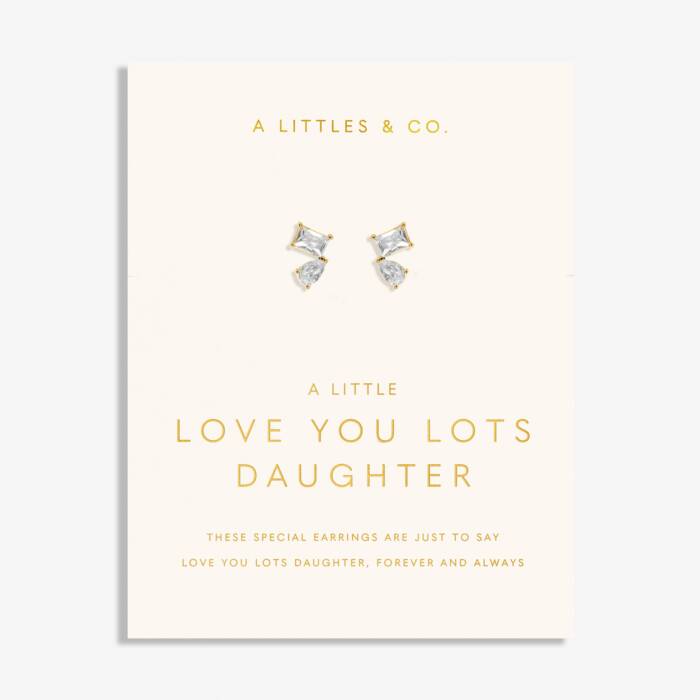 Love You Lots Daughter Gold Earrings